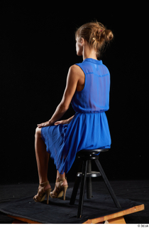 Sarah Kay 1 blue dress brown high heels casual dressed…